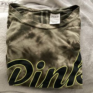 Pink Green tie dye backless t-shirt